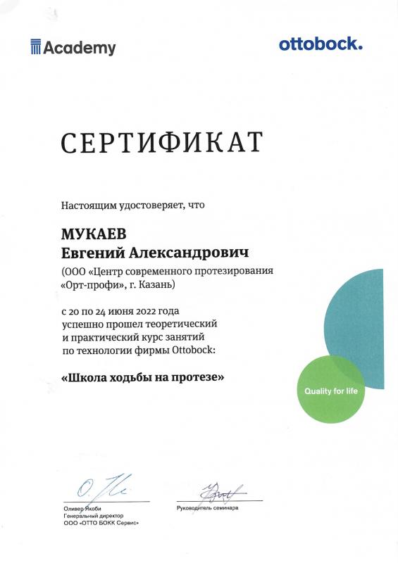 Мукаев Е.А. «Школа ходьбы на протезе»